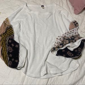 Free People thermal with pattern sleeves